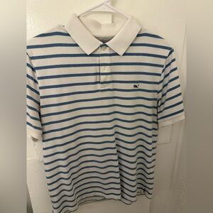 Men’s Vineyard Vines Blue & White Stripe Polo Size S